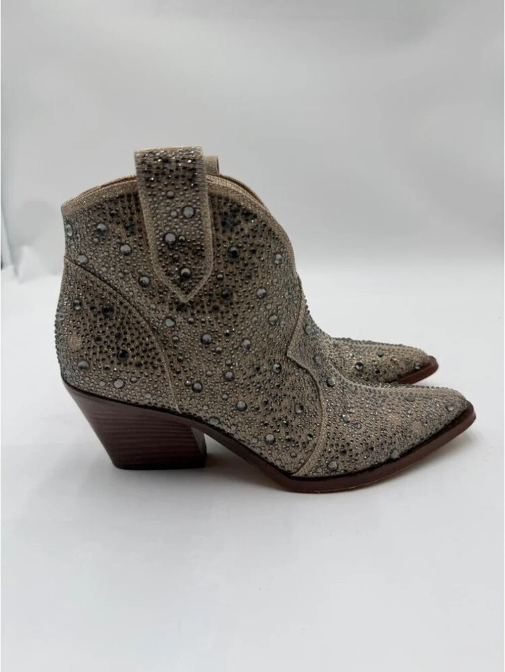 Jessica Simpson Women's Zadie Western Bootie, Champagne, 7
